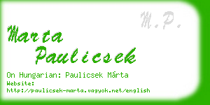 marta paulicsek business card
